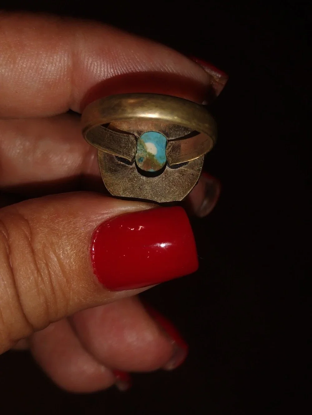Turquoise Cabochon Ring with  Beaded Halo - Women Jewelry